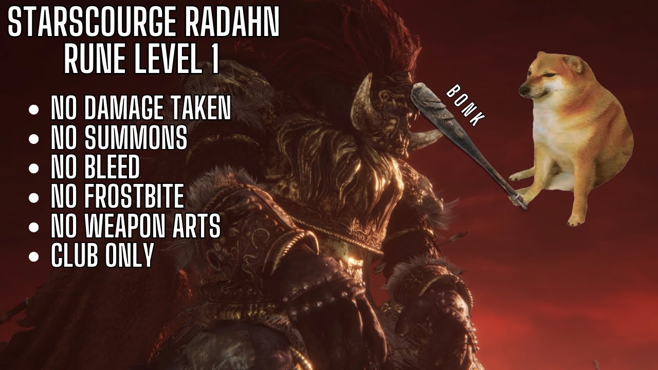 Elden Ring - Starscourge Radahn (No Damage, Rune Level 1, Club Only)