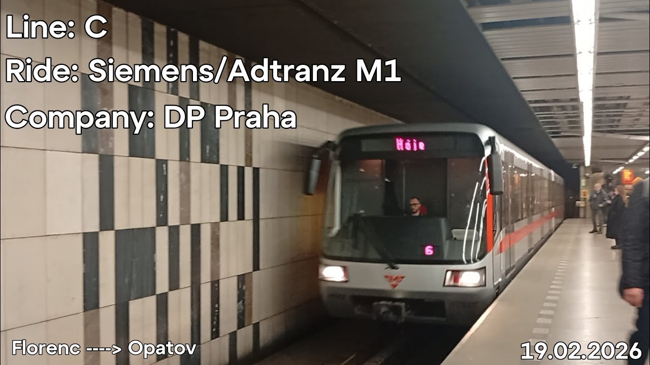Line: C Ride: Siemens/Adtranz M1 Company: DP Praha to Opatov