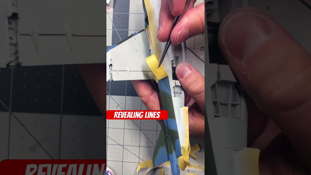 Removing masking tape on the Harrier 
