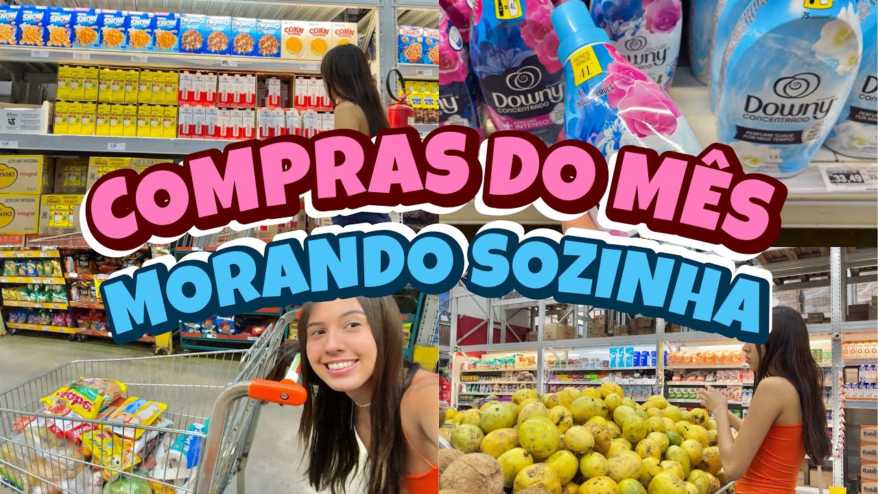 COMPRAS DO MÊS MORANDO SOZINHA ( pós reforma) comprei o básico🏠💖🛒✨