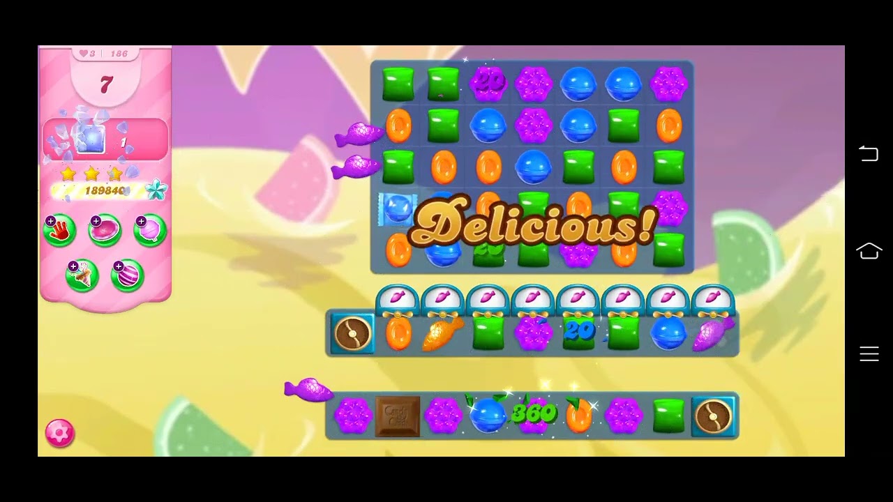 Candy crush saga level 186