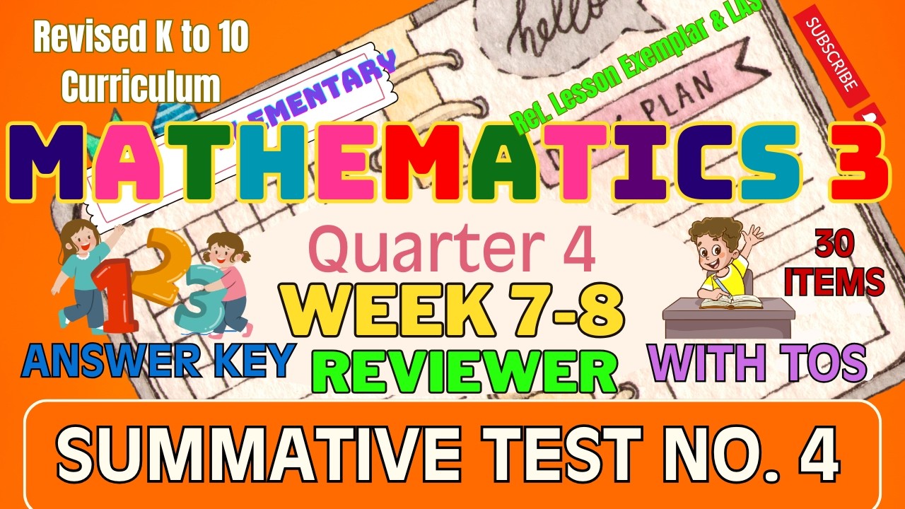 MATH 3 Q4 Fourth Summative Test