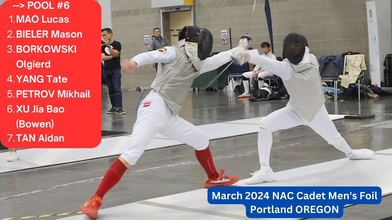 Part 2 of 3 -  Pool, # 6 - Cadet Men's Foil - March NAC 2024 Portland, Oregon
