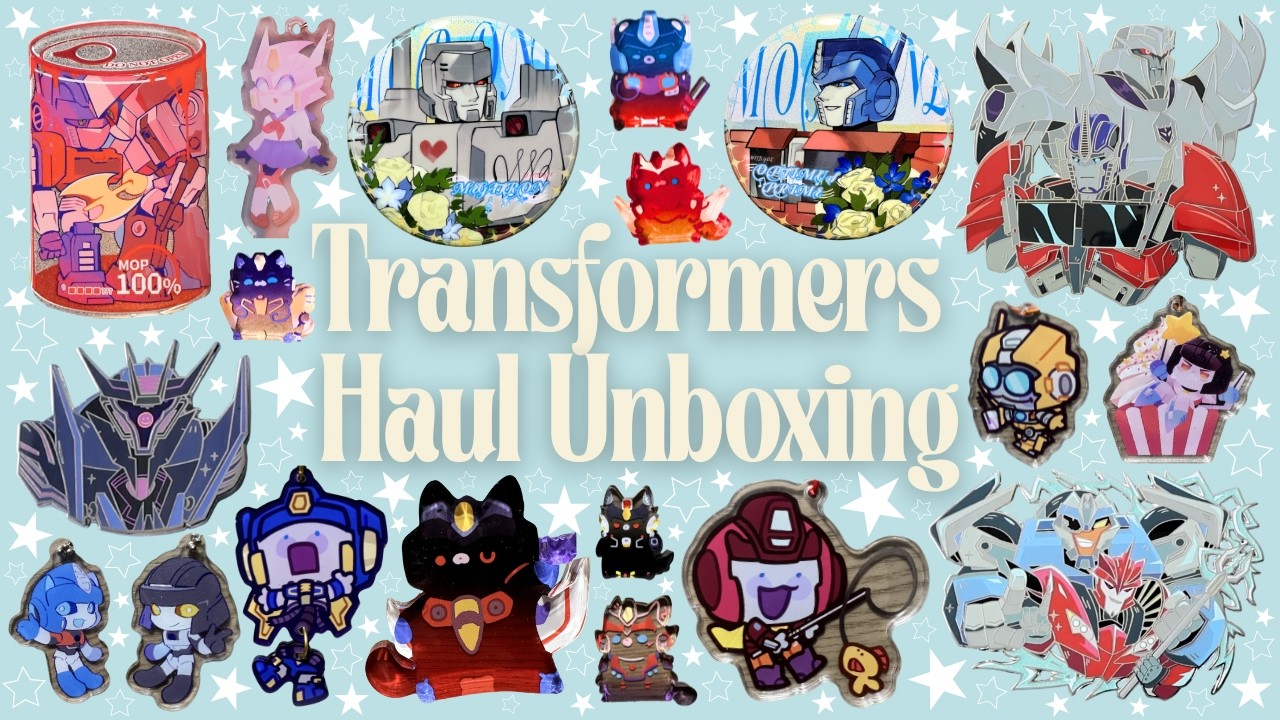 Massive Transformers Haul Unboxing: Soundwave ita bag, YourGuidingX pins, keychains, stickers