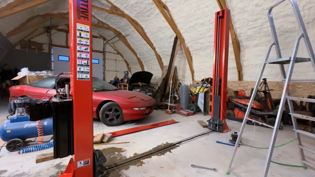 FINALLY THE CAR LIFT IS INSTALLED
