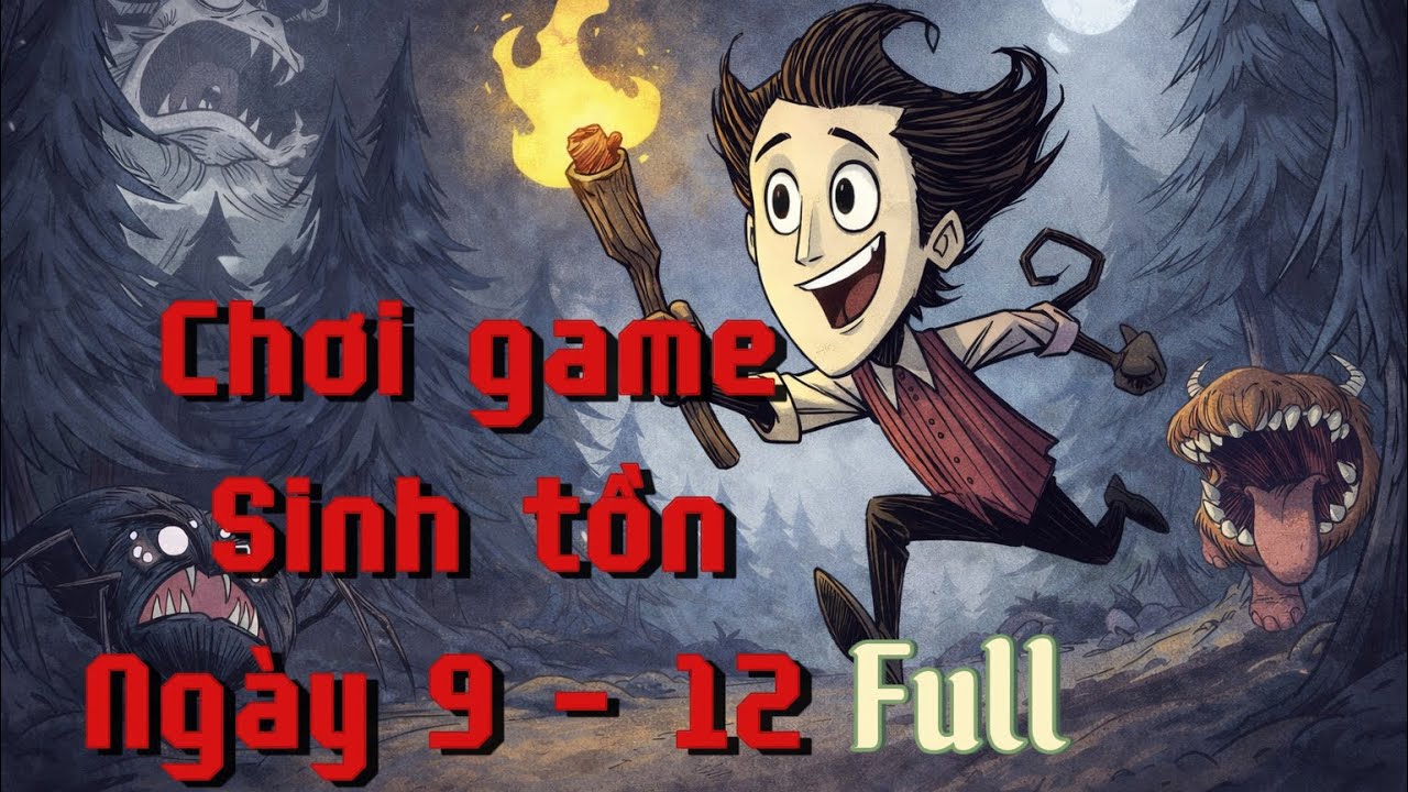 FULL hành trình sinh tồn 😱 Mũ thợ mỏ + nhà heo, đối đầu sói ngày 9–12!