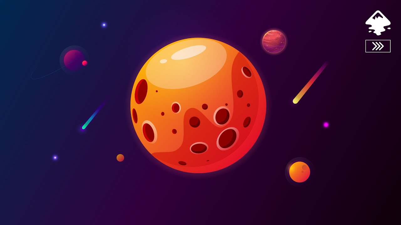 PLANET ILLUSTRATION | Inkscape Speed Art Tutorial