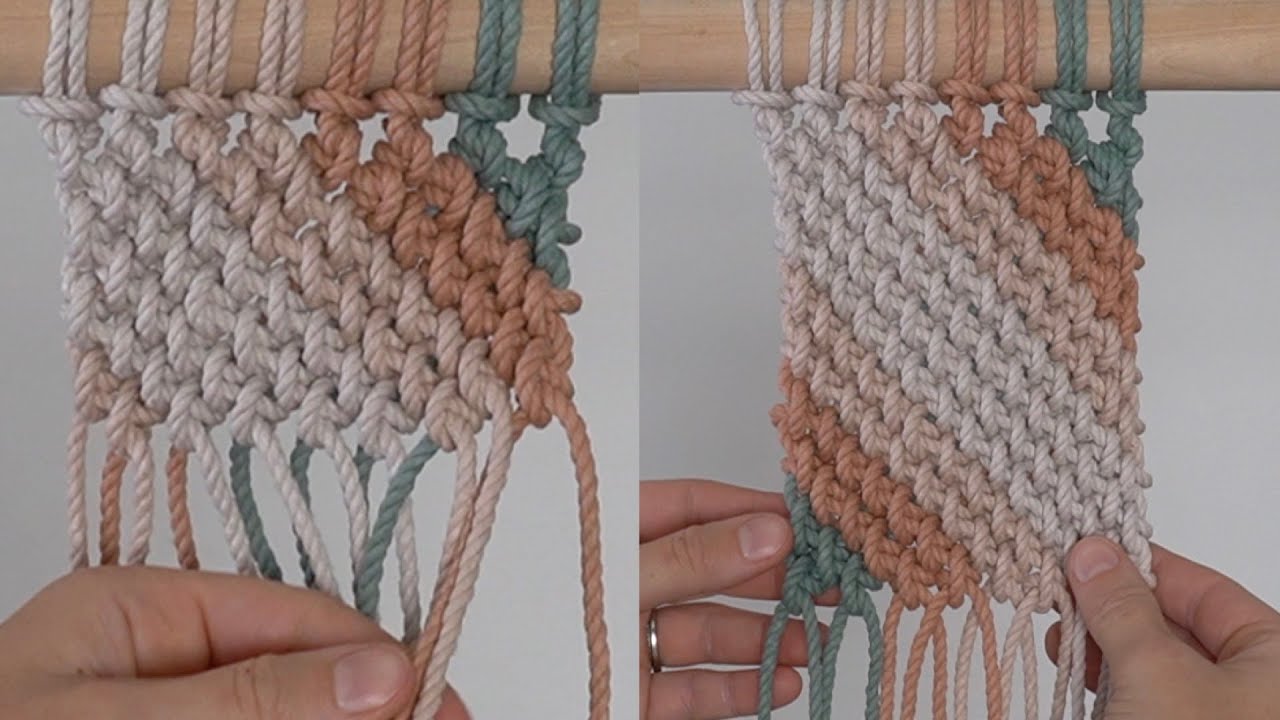 DIY Macrame - Reverse Double Half Hitch Knot Pattern!