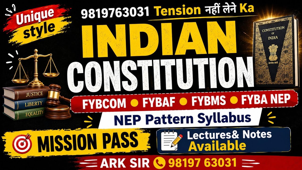 Indian Constitution | Most Important Questions | Fybcom Sem 1 NEP | Mumbai University CDOE Exam |...