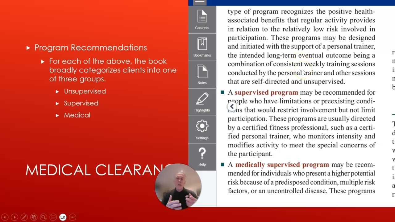 NSCA Ch#9 Presentation #4 Interpretation of Results, ACSM Algo, Unsupervised, Supervised, Medical