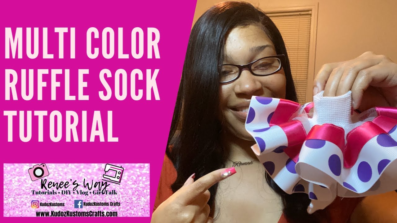 RUFFLE SOCK TUTORIAL | MULTI COLOR RUFFLE SOCKS | HOW TO DO VIDEO