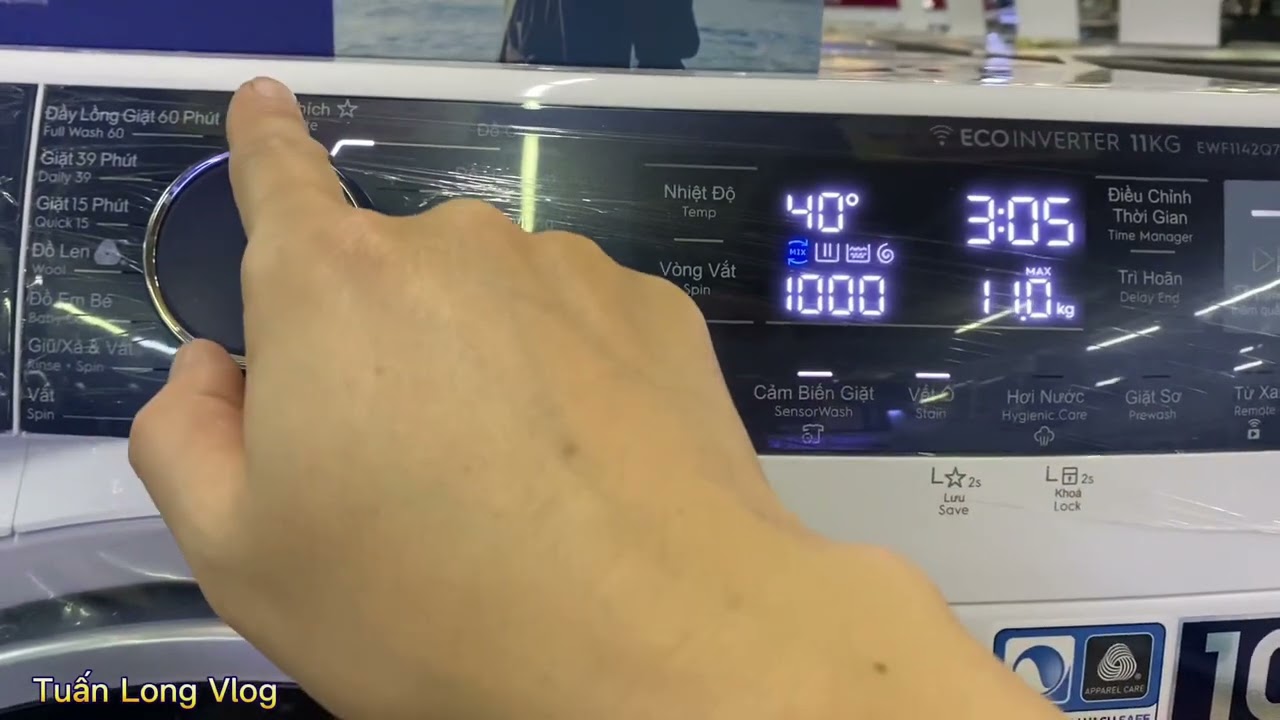 Cài đặt chế độ mặc định, yêu thích cho máy giặt Electrolux cửa ngang chỉ việc bấm bật là chạy