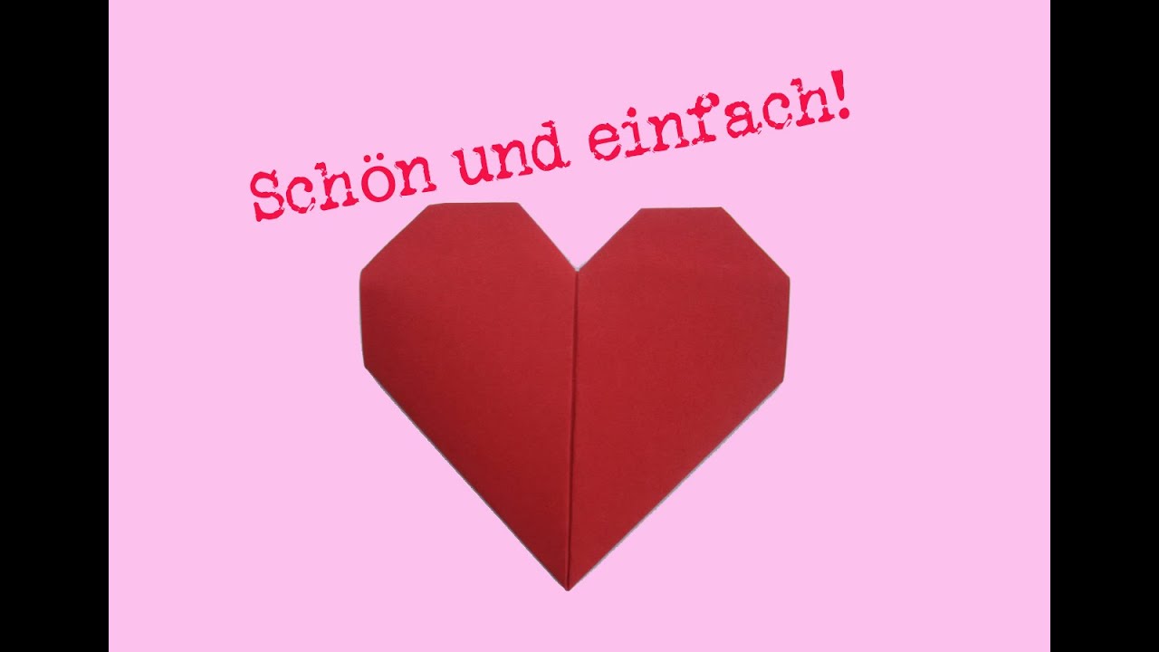 Herz aus Papier falten - einfach - Falttechnik - basteln-  Herz mit Papier machen