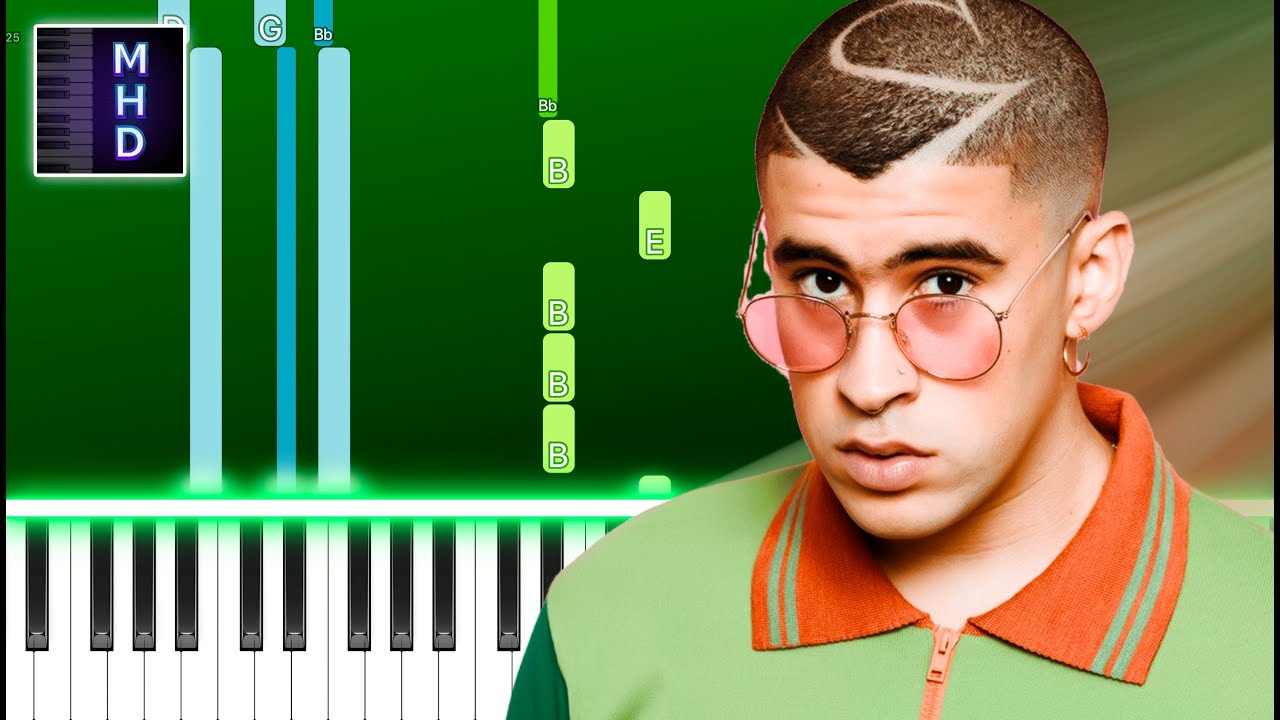 BAD BUNNY - TRELLAS (Piano Tutorial Easy)