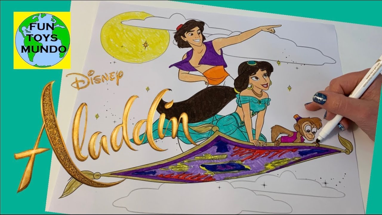 Aladdin and Jasmine (Speed Coloring) with Fun Toys Mundo