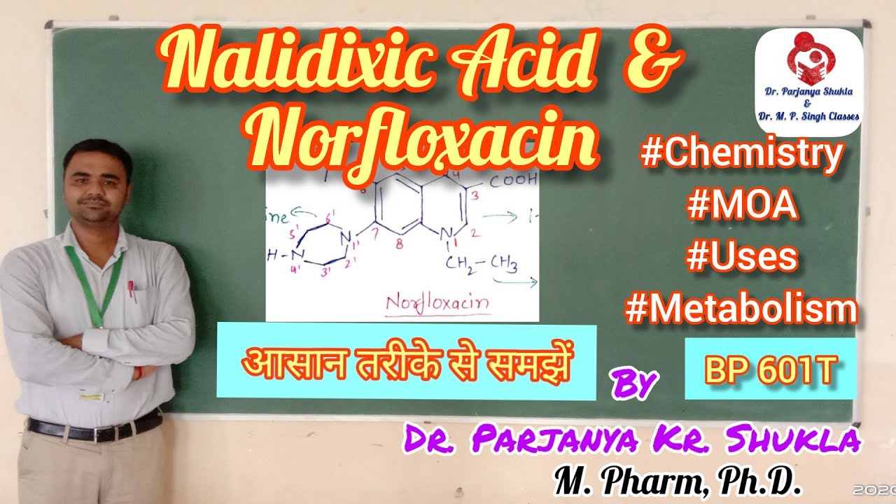 Nalidixic Acid & Norfloxacin | Intro, Structure, Metabolism, MOA, Uses | UT Anti infective | BP 601T