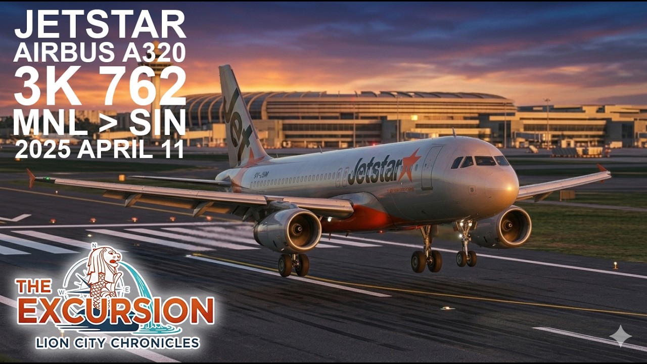 3 Hours of Airplane White Noise ☁️ Jetstar Asia A320 Engine Sound (No Talking) | 3K762