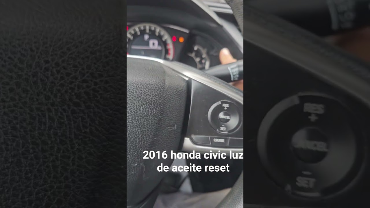 2016 honda luz de aceite reset