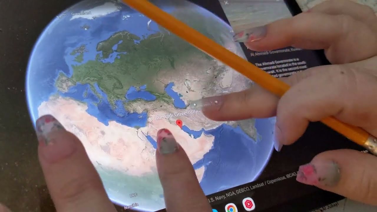ASMR ~ Ahmadi, Kuwait History & Geography ~ Soft Spoken Map Tracing Google Earth