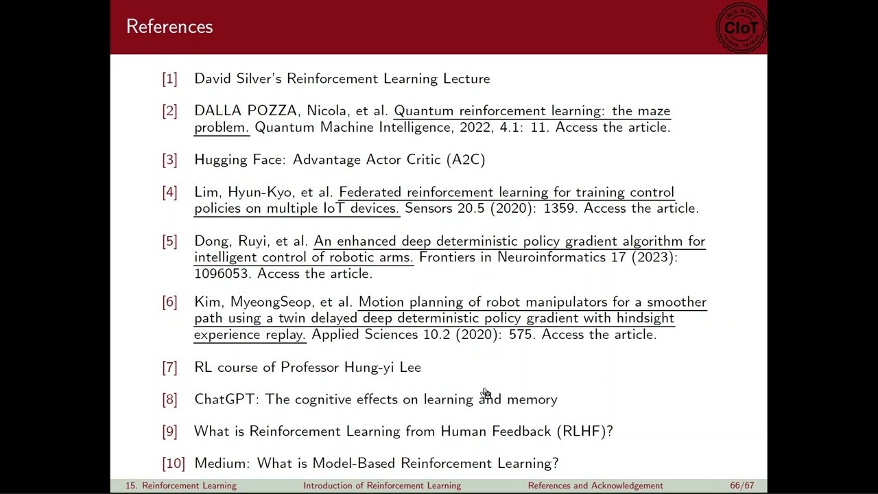 [DIIS 2025, 高銘宏]: , Lecture 16: Variants of Reinforcement Learning Algorithms - (3/3)