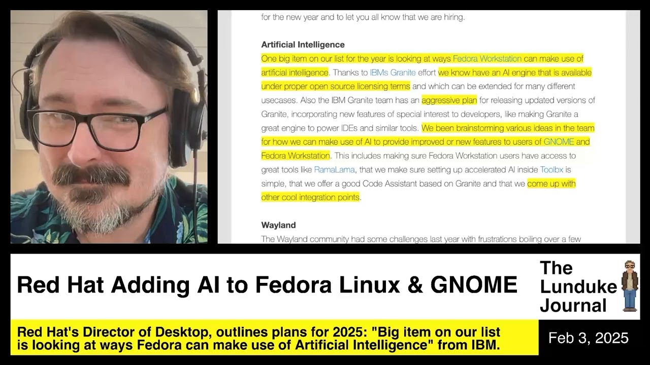 Red Hat Adding AI to Fedora Linux & GNOME