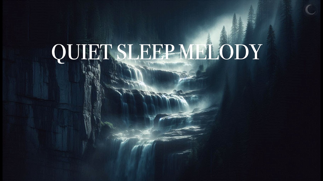 MIND QUIETS, SLEEP ARRIVES 🌌 Dark-Night Instrumental + Waterfall Sound for Deep Rest