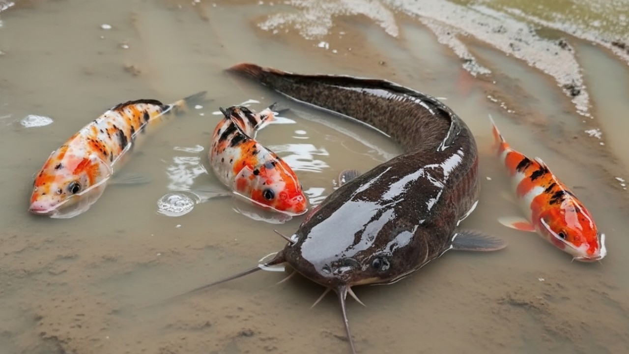 Menemukan Ikan Lele di Sawah, Ikan Koi, Ikan Nila, Gurita, Kepiting, Ikan Hiu [Part591]