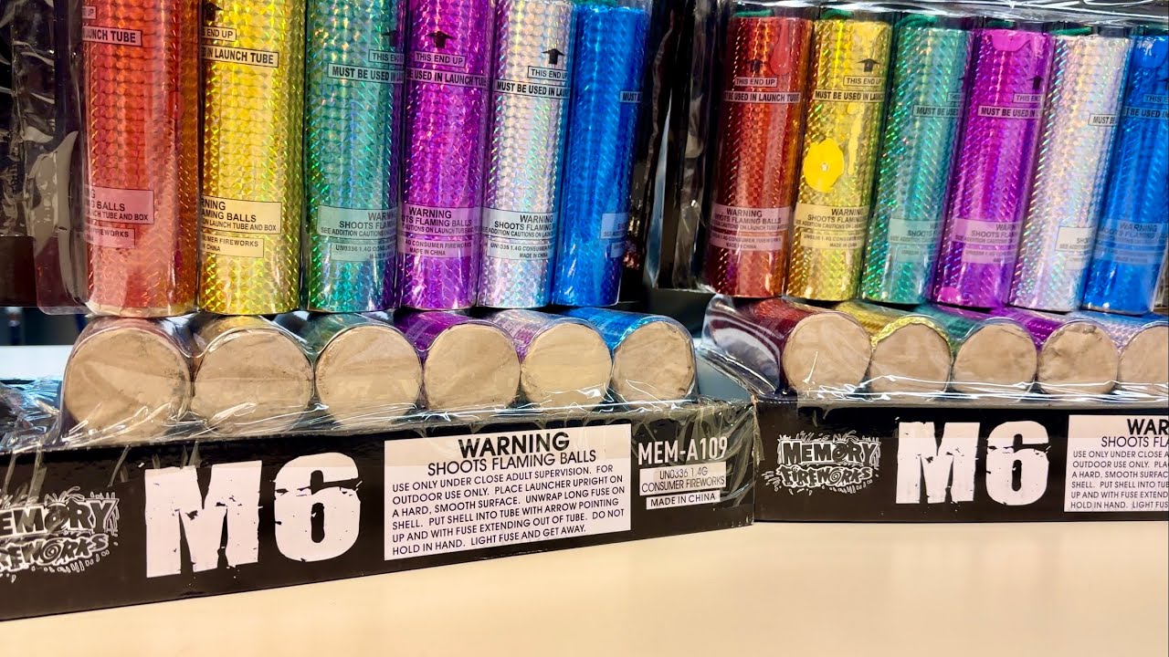 *$150* M6 CANISTER SHELLS MEMORY FIREWORKS - 6” CANS