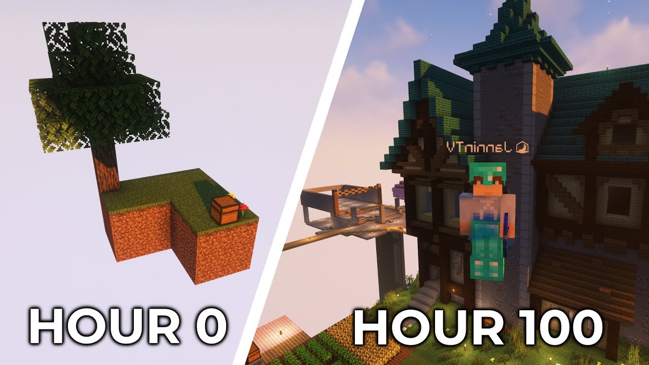 I Spent 100 HOURS In Minecraft Skyblock