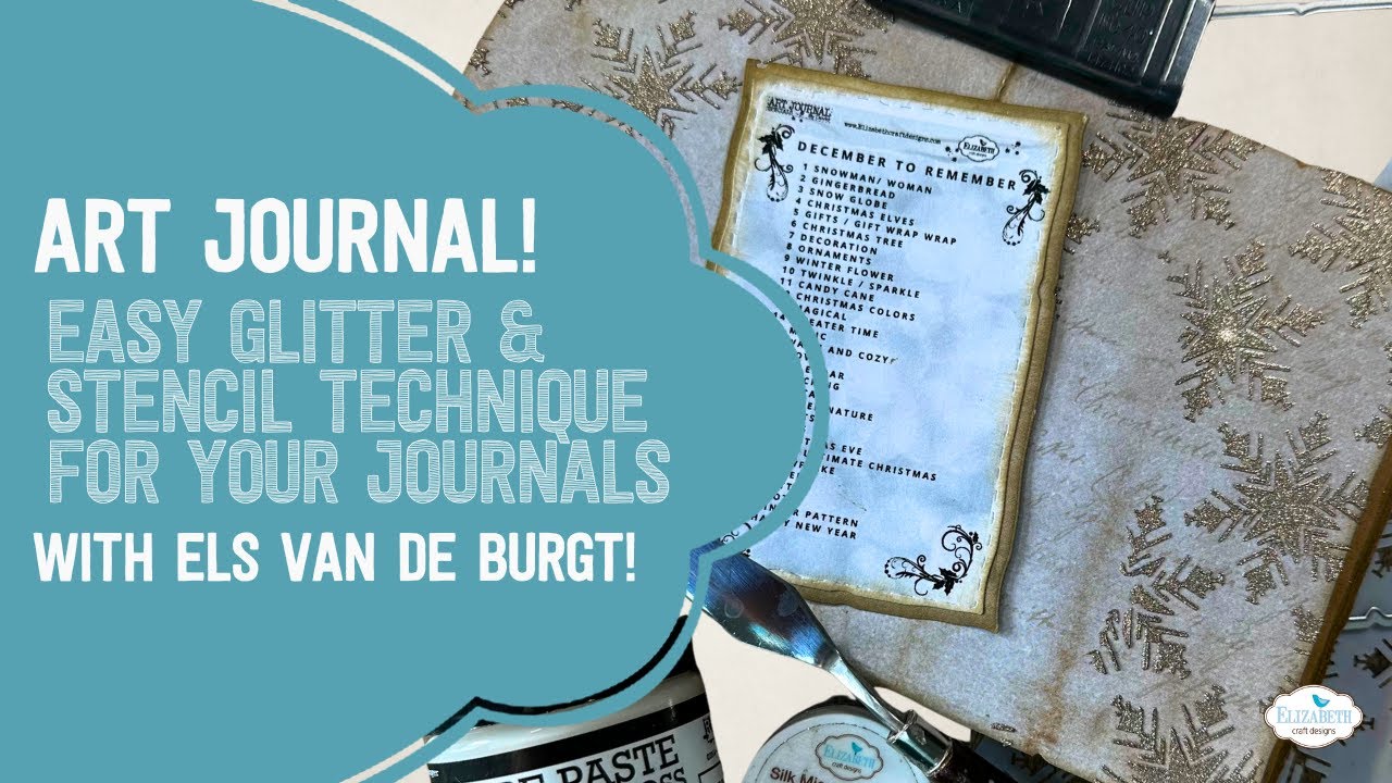 Easy Glitter and Stencil Technique for Your Journal