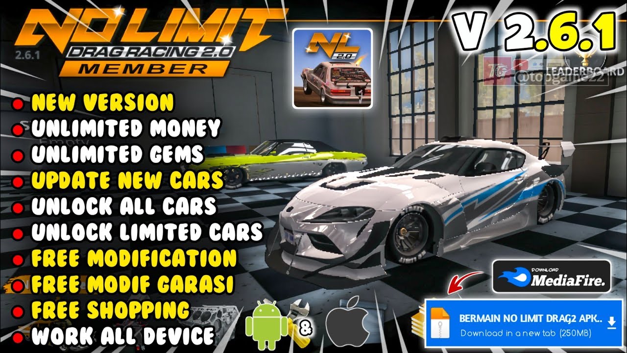NO LIMIT DRAG RACING 2 MOD APK V2.6.1 Последняя версия 2025 | Неограниченные деньги и монеты