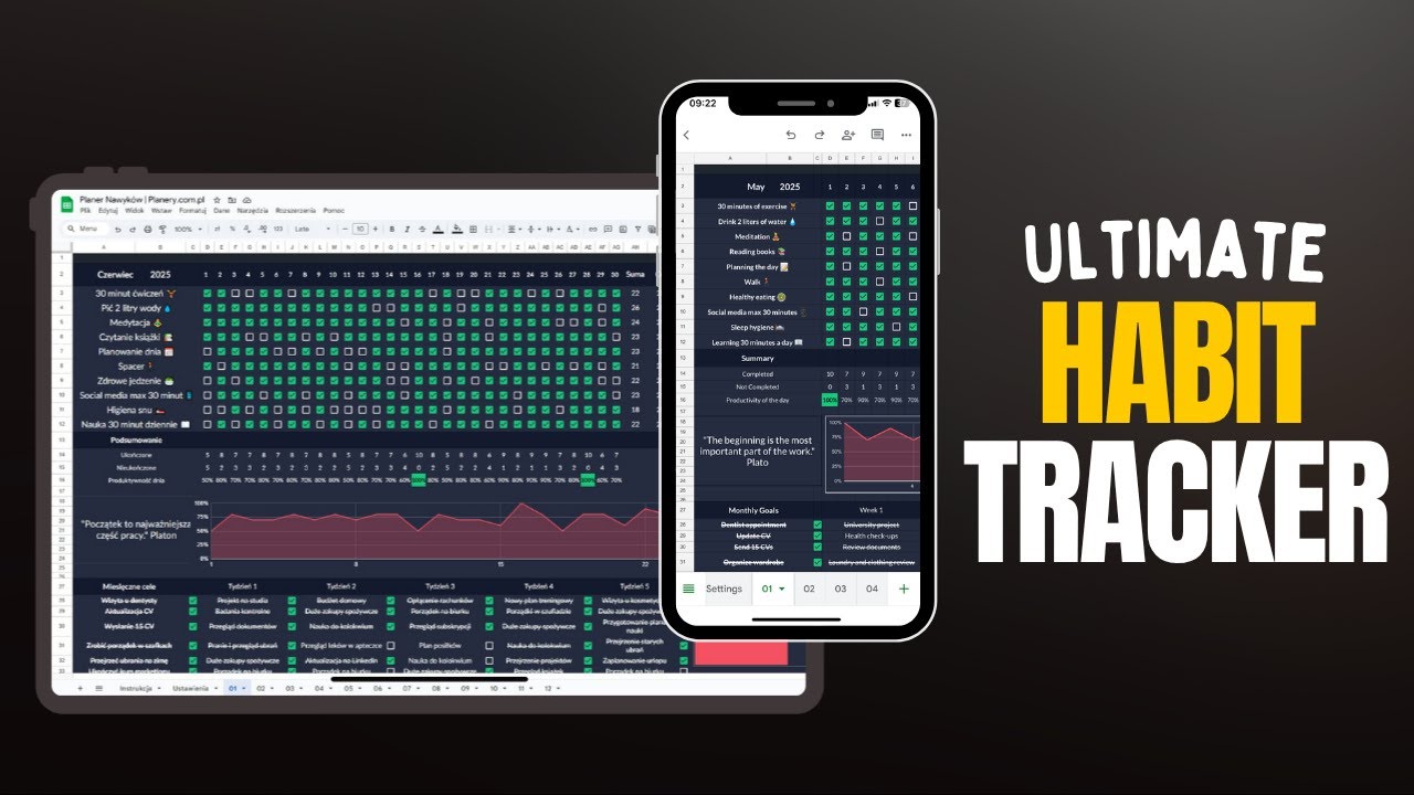 How to create Habit Tracker in Google Sheets - TUTORIAL + TEMPLATE