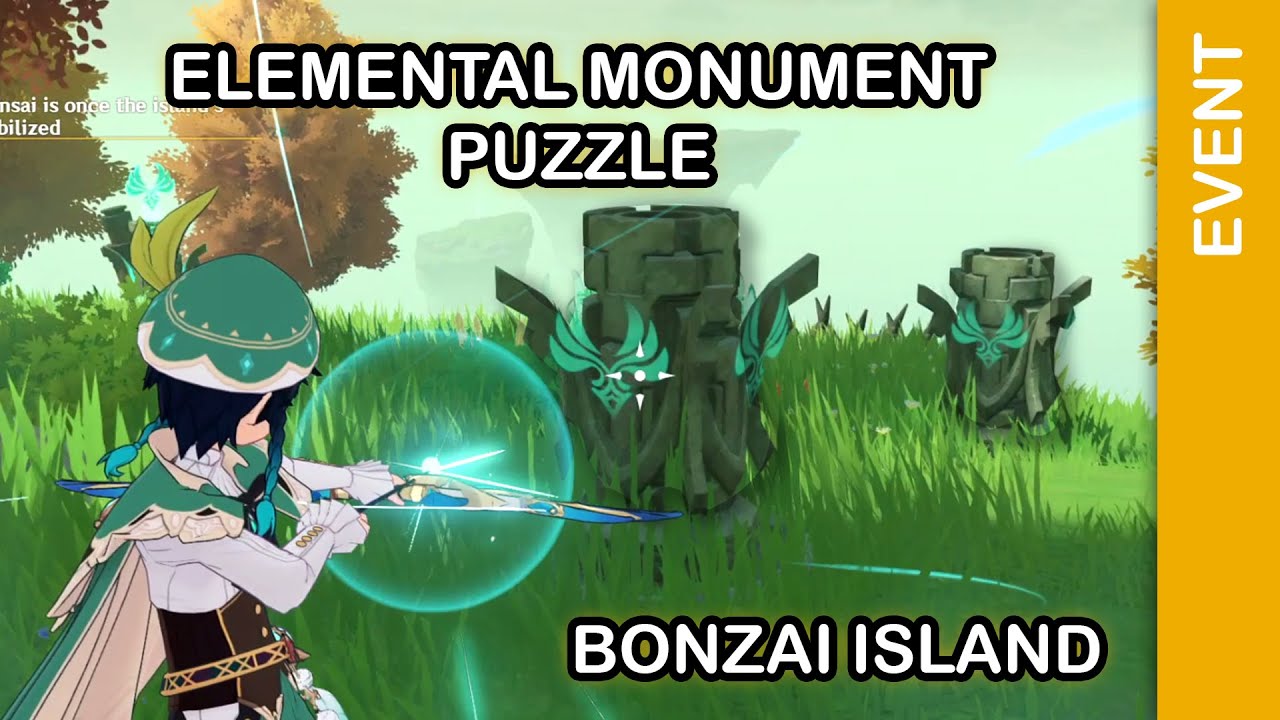 Anemo, Geo Monument Puzzle, Bonzai Island | Archipelago Genshin 2.8 Summer