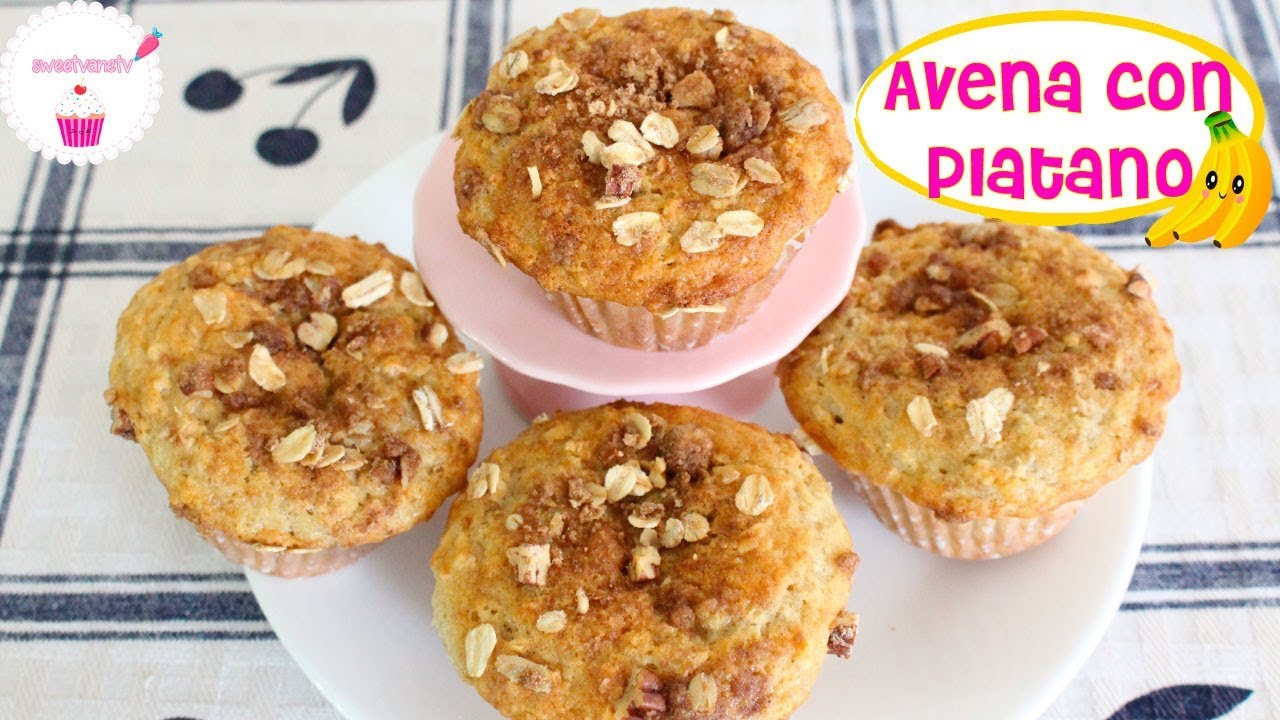 MUFFINS DE AVENA CON PLATANO Saludables y Deliciosos 💖 Postres de Vane