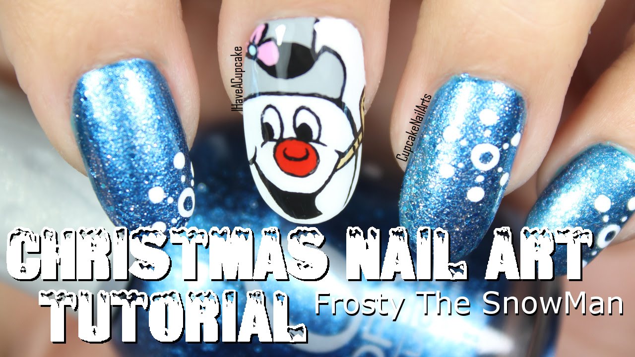 Christmas Nail Art Tutorial - Frosty The Snowman Nails