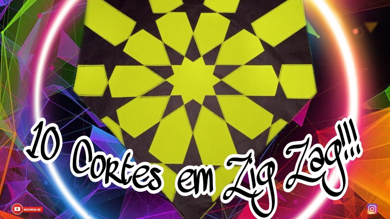 ESTRELA DE 10 CORTES EM ZIG ZAG!!   CORTE RECORTE #68