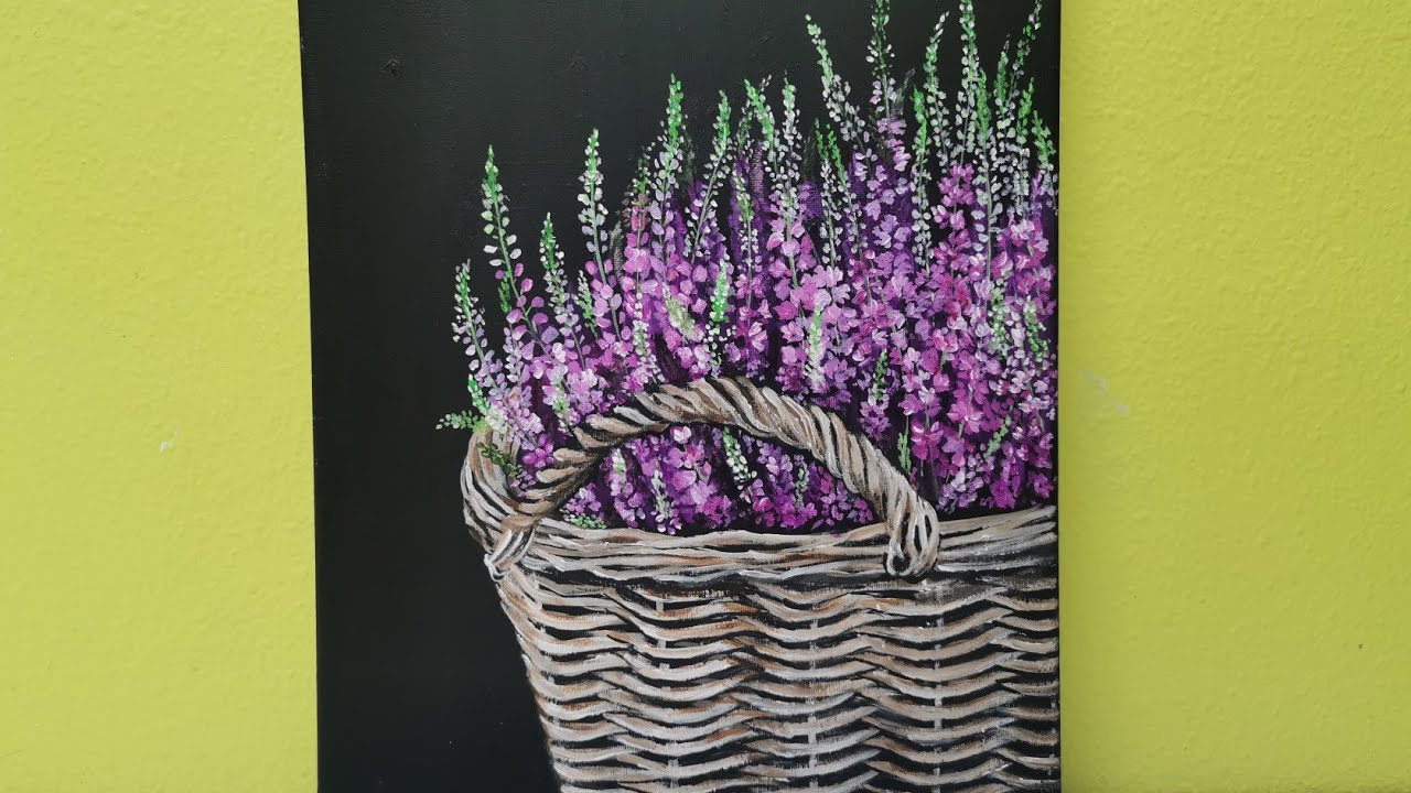 Flower Basket _Acrylic Painting ||Step-by-Step Tutorial For Beginners
