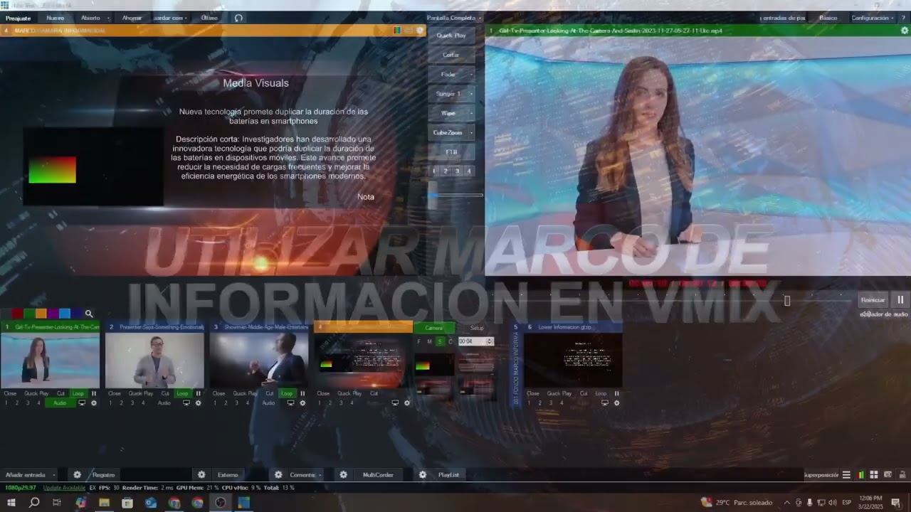 📺 Tutorial Completo: Cómo Usar Marcos de Noticias en vMix | Guía Paso a Paso