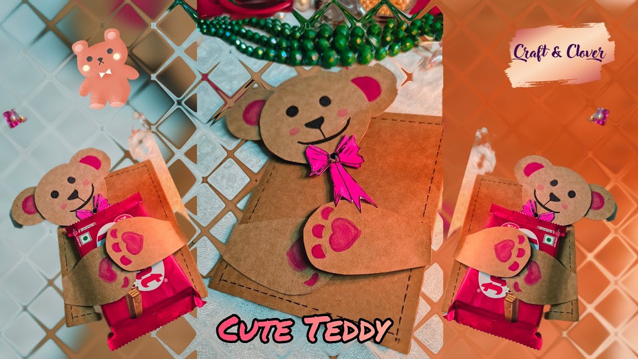 Cute Teddy Card #teddyday #teddy #tutorial #art 