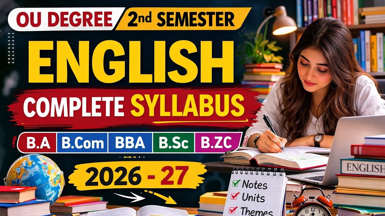 OU Degree 2nd Semester | English | Complete Syllabus 2026-27 📚 | B.A | B.Com | BBA | B.Sc | B.ZC