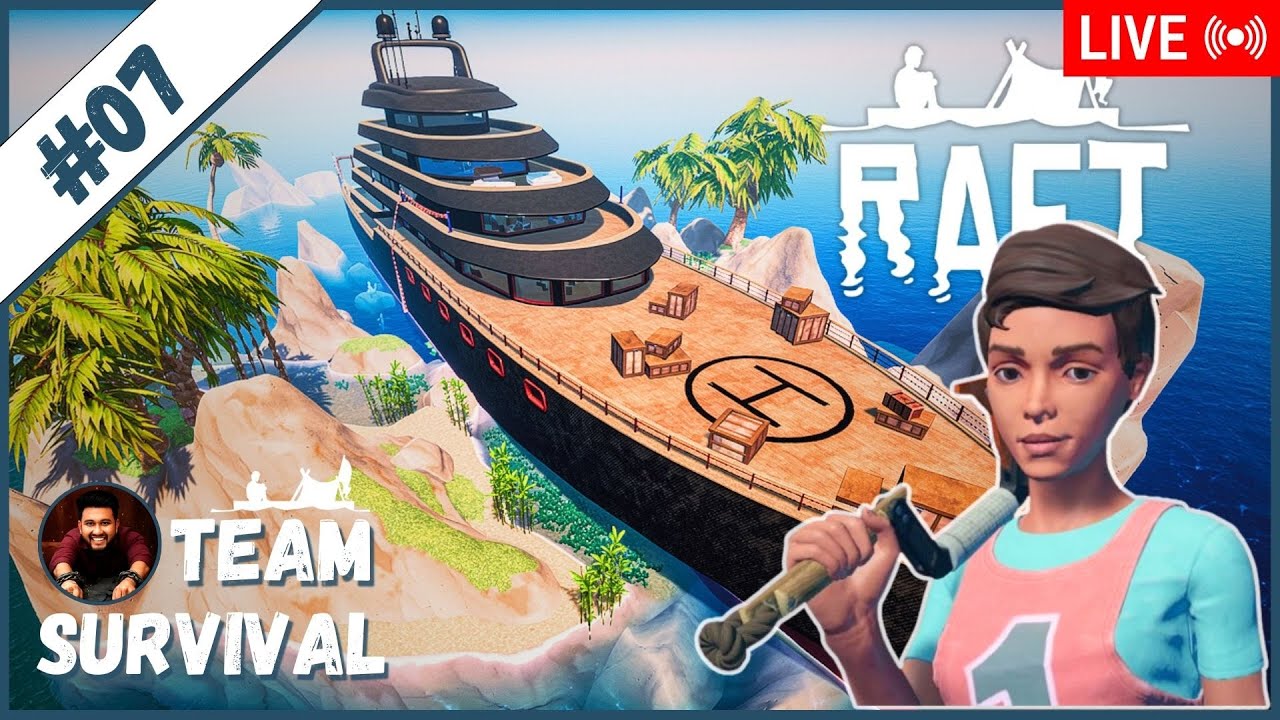 🔴 RAFT LIVE #7 | Reaching Vasagatan – 2nd Story Island Begins | Team Survival | PranjalXP
