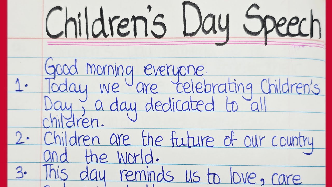 10 Lines Speech On Children's Day | Speech On Children's Day In English | Children's Day Speech