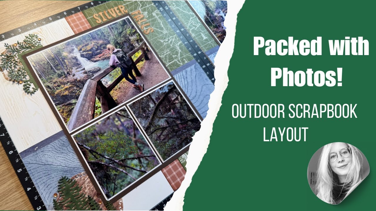 Create an Outdoor Scrapbook Layout Packed with Photos | Stampin’ Up ‘Take to the Sky’ 🌲