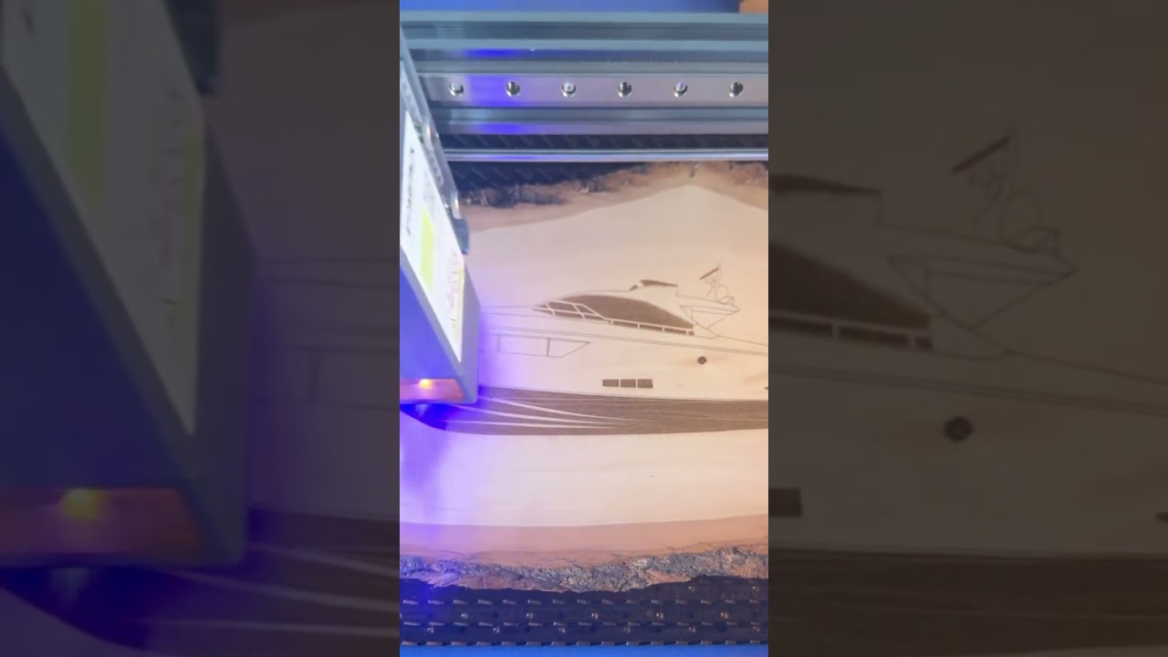 Nautical Art in Wood! Laser Engraving of an Azimut Yacht 🚤✨