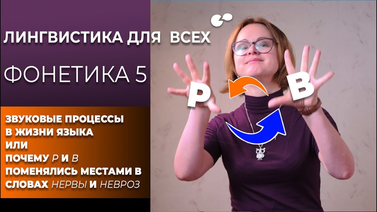 Языкознание для всех! Фонетика 5. Звуковые процессы или почему звуки меняются местами.