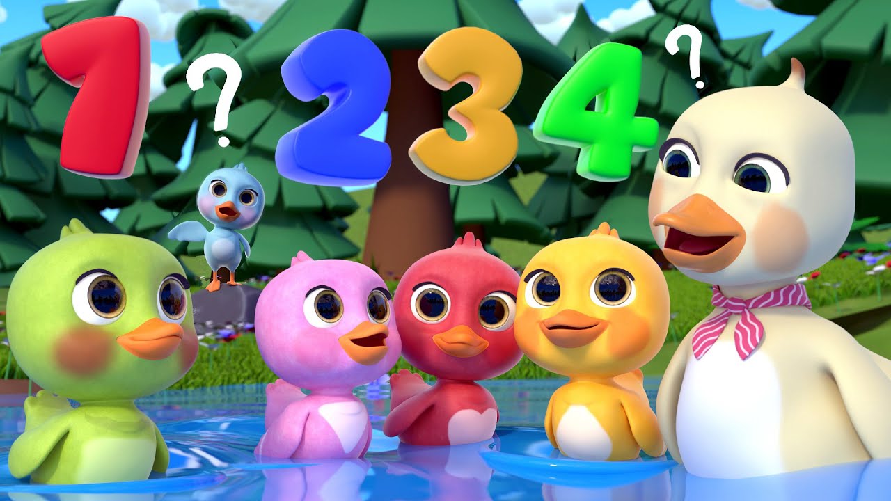 Five Little Ducks 🦆🦆🦆🦆🦆 - Colorful Learning Edition | Lalafun Nursery Rhymes & Kids Songs