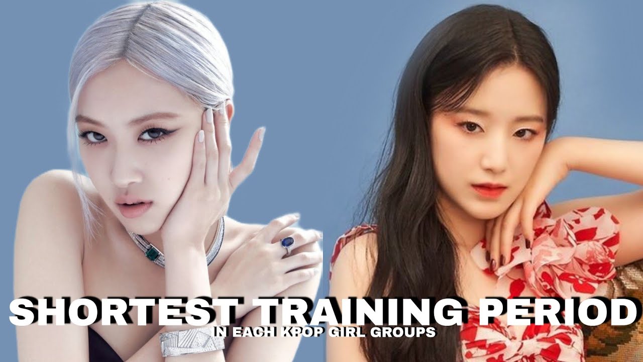 member who had the shortest training period in each kpop girl group