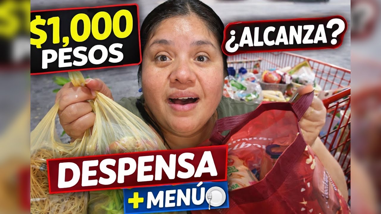 ✅ ¿COMO ORGANIZAR el Gasto $1,000 pesos? 🛒 | Menú semanal económico #kailydc #despensasemanal 💸