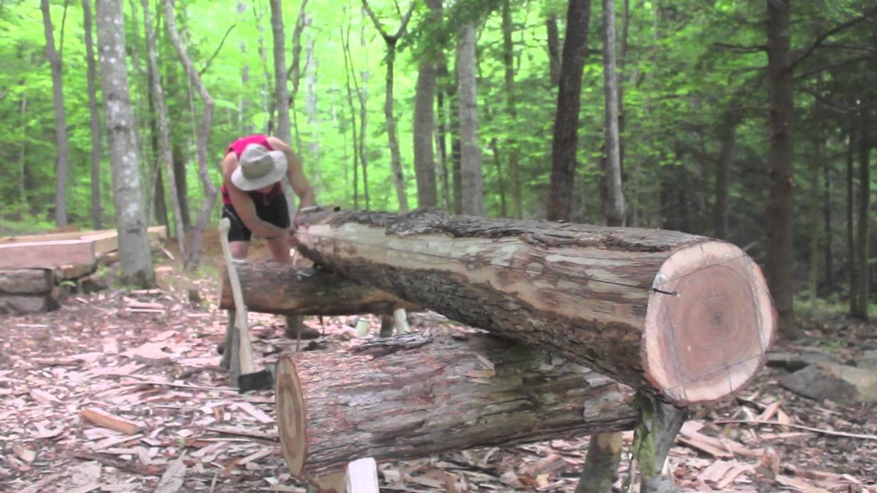 hewing a white oak 6
