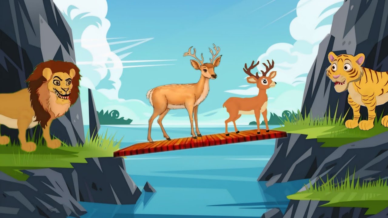 शेर और बाघ दोनों खतरनाक शिकारी || Cartoon video || Moral Stories #cartoon